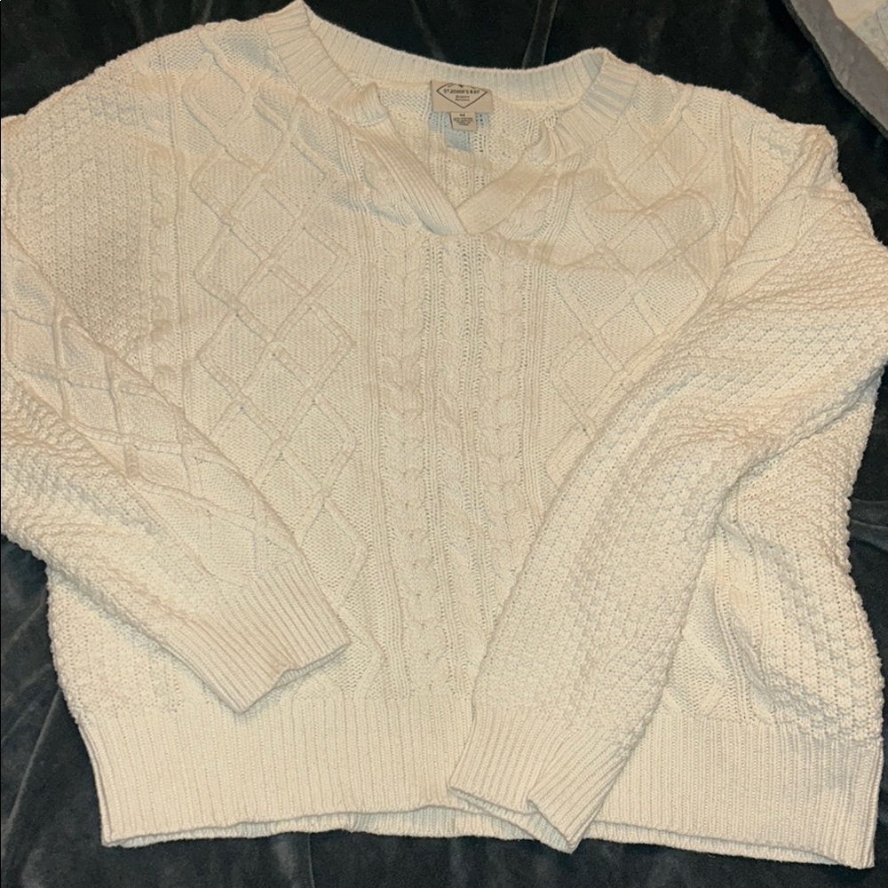 St. John's Bay White V-Neck Sweater